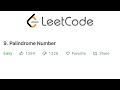LeetCode Palindrome Number Solution Explained - Java
