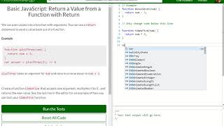 Basic JavaScript Return a Value from a Function with Return free code camp Dani