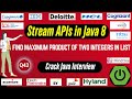 Java 8 Stream API Interview Questions: Find Maximum Product of Two Integers in List using Stream API