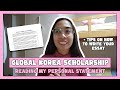 Reading my Personal Statement + Tips | GLOBAL KOREA SCHOLARSHIP | A Fangirl's Heart in Korea