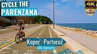 Parenzana Cycling Trail - Koper to Portorož🌞😎🚴‍♂️Indoor Cycling Video 🚴‍♂️😎🌞 with telemetry