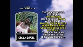 Cecilia Daniel ~ Short Obituary