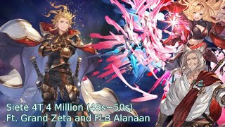 【グラブル】Siete HL 4T 4m Honors Ft. Grand Zeta and FLB Alanaan (45s~50s) / シエテHL 4T 400万貢献度