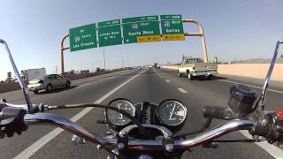 1974 HONDA CB450 GOING 80 ON INTERSTATE 40