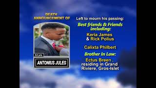 Antonius Jules ~ Long Obituary