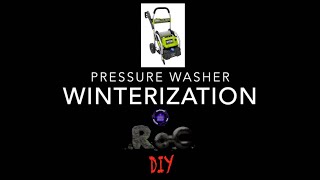 Ryobi  Pressure Washer Winterization