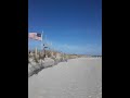 american flag on the beach