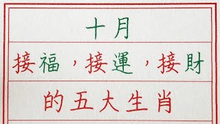 老人言：十月接福，接運，接財的五大生肖 #硬笔书法 #手写 #中国书法 #中国語 #书法 #老人言 #派利手寫 #生肖運勢 #生肖 #十二生肖