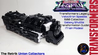 Transformers Legacy Velocitron Speedia 500 Collection Galaxy Shuttle Transformation Guide! (Train)