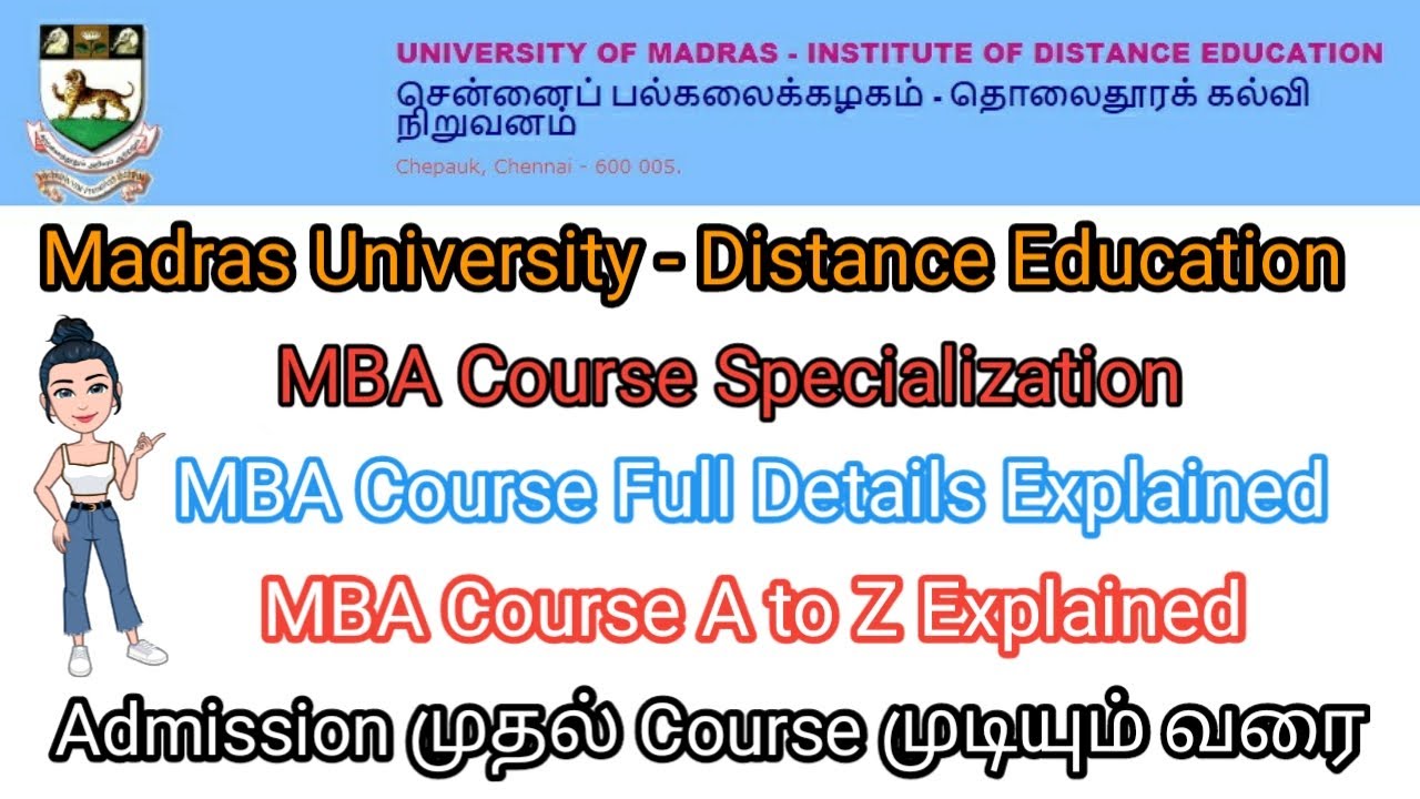 Madras University | Distance Education | MBA Course Full Details ...