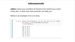 Numpy array Iterate tutorial