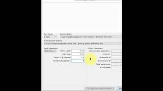 G*Power - Multiple (linear) regression minimum sample size