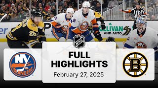 NHL Highlights | Islanders vs. Bruins | February 27, 2025