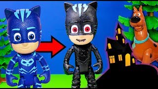 PJ Masks turns into Regular PJ Mask in the Scooby Doo Mansion