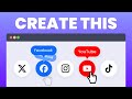 Tooltip Hover Transition for Social Media Icons HTML & CSS Tutorial