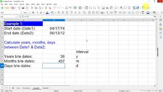 DATEDIF function; calculate age; difference between dates #libreofficecalc