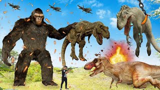 King Kong Best Action Movies Dinosaur (2023) | T-rex Attack | Jurassic Park 7 | Dinosaur