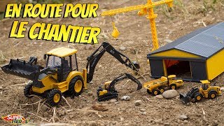 Engins de chantier Volvo Grue Camion Pelleteuse  et Tractopelle Radiocommandé New Ray Unboxing