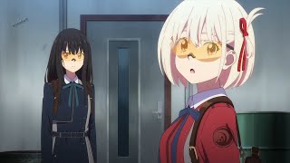 Chisato \u0026 Takina tag team mock battle  Lycoris Recoil Episode 3 / リコリス・リコイル 第3話