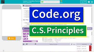 Code.org Lesson 3.2 Variables Practice | Tutorial with Answers | Unit 4 CS Principles