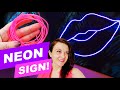 DIY NEON SIGN DECOR - WITH TROPICAL PAINTING ON A CANVAS!