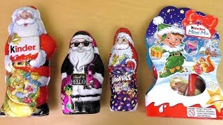 Kinder Chocolate Santa Claus | Smarties Santa | Lindt Santa | Kinder Maxi