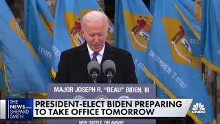 President-elect Joe Biden prepares to take office tomorrow