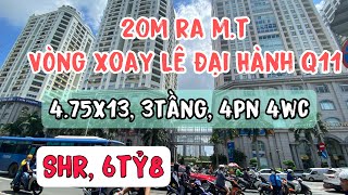 Bán Nhà Mới 99%, 20m ra mặt tiền Lê Đại Hành Q11, 4.75x13