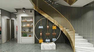 Retail Bag Handbag Shop Wall Display Shelf Rack Table Interior Design Ideas