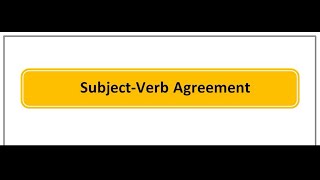 Subject-Verb Agreement  شرح قاعدة