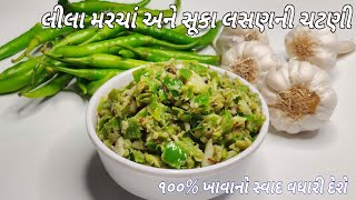 લીલા મરચા અને સૂકા લસણની ચટણી | Garlic \u0026 Green Chilli Chutney Recipe in Gujarati