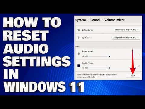 How to Reset Audio Settings to Defaults in Windows 11