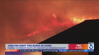 Canyon Crest fire burns near homes in Riverside County