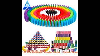 120 Pcs Multicolor Wooden Blocks - Domino Game