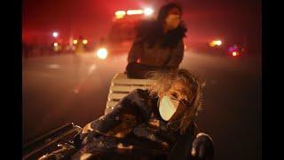 Senior center evacuees from Altadena loaded onto ambulances during California wildfires