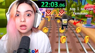 essa menina fez 22 minutos de no coin e ela é nova top 1 feminina do subway surfers 😱