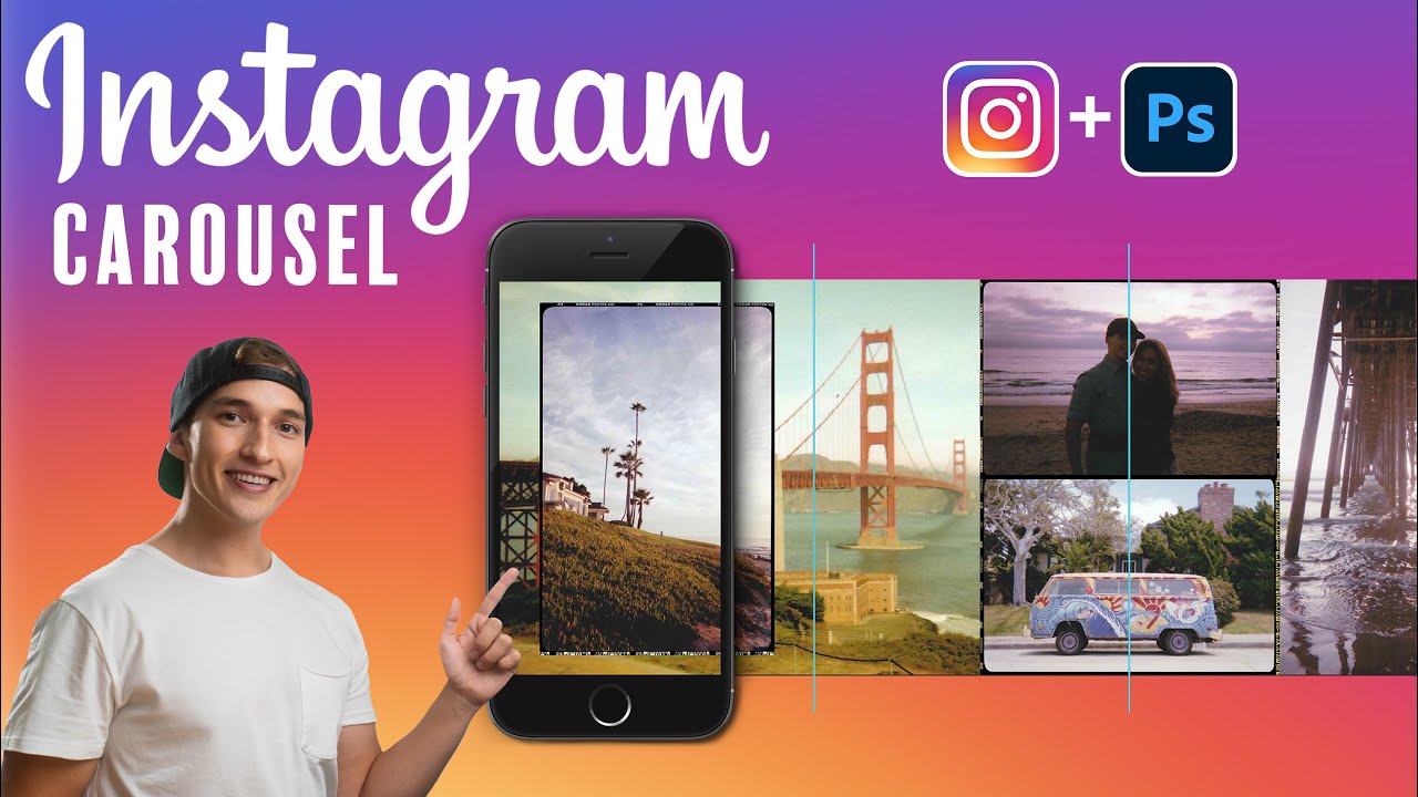HOW TO CREATE A SEAMLESS INSTAGRAM CAROUSEL IN PHOTOSHOP - YouTube