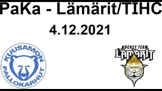 2021 12 04 PaKa - Lämärit/TIHC. Jääkiekkoa U15 AA alkusarja, lohko 5b.