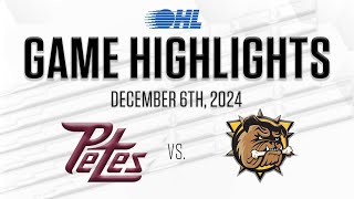 OHL Highlights: Peterborough Petes @ Kingston Frontenacs Dec. 6, 2024