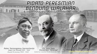 Pidato Gubernur Belanda saat Peresmian Bendung Walahar bersama direktur PU dan Bupati Karawang.