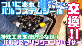 オイル下がり修理！ついに本丸！特殊工具バルブスプリングコンプレッサーでステムシール交換！エリミネーター250Vシロート整備動画⑩