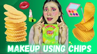 Makeup Using Chips #challenge #funny #funnychallenge #makeup #missgarg #makeupch