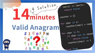 Valid Anagram - 4 solutions - LeetCode #242 - Python, JavaScript, Java and C++