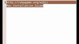 Making Games with Ruby Ep. 2 - Setup on Mac