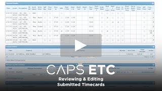 CAPS ETC: Reviewing & Editing Submitted Timecards