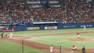 ヤクルト 川端慎吾 デッドボール　ヤクルト vs 広島　2023年9月14日(木)