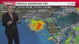 Friday 6/2 5 a.m. Tropical Update: T.D. Two spinning away in northeast Gulf of Mexico