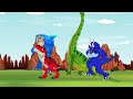BRACHIOSAURUS vs T-REX, TRICERATOPS DINOSAURS, Excavator,Tractor, Truck Who Is The King Of Monster