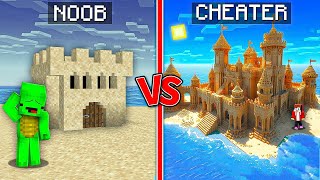 JJ vs Mikey : NOOB SANDCASTLE Mikey vs CHEATER SANDCASTLE JJ in Minecraft ?! - Maizen JJ Mikey!