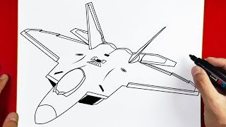 How to Draw F-22 Raptor